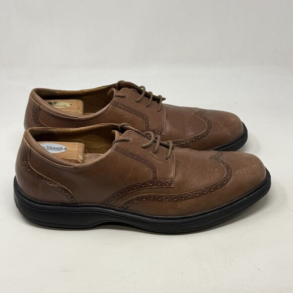 Dr Comfort Wing Shoes Mens 13 M Brown Leather Lace Up Casual Dress Brogue Ortho - Picture 3 of 16